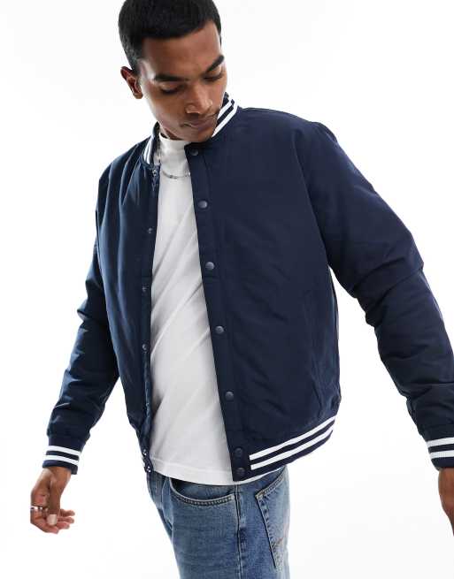 Jack Jones Bomber style universitaire Bleu marine ASOS