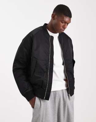 Jack & Jones Bomber With Contrast Lining In Black