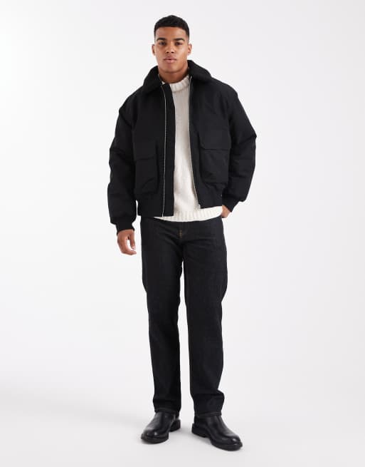Jack & Jones - Bomberjack met borgkraag in zwart, 2 van 5