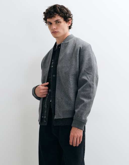 Jack & Jones bomberjacka i ulliknande grått, 4 av 5