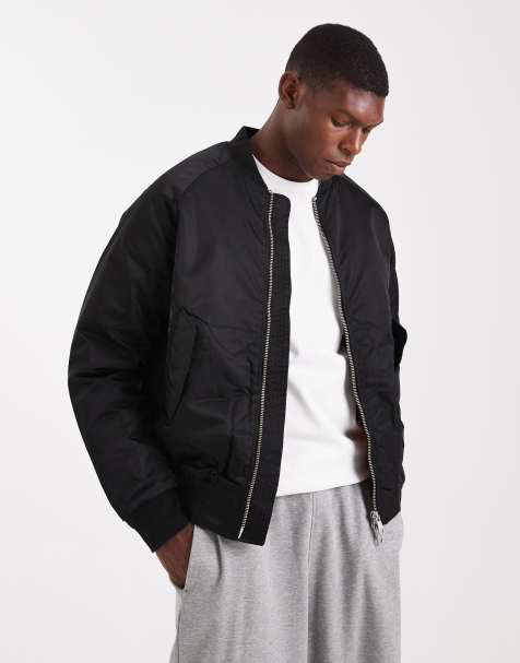 Jack & Jones – Bomberjacke in Schwarz mit Kontrastfutter - view 1