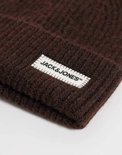 Jack & Jones bonnet à côtes marron, 2 de 3