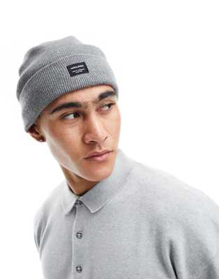 Jack & Jones beanie in grey - ASOS Price Checker