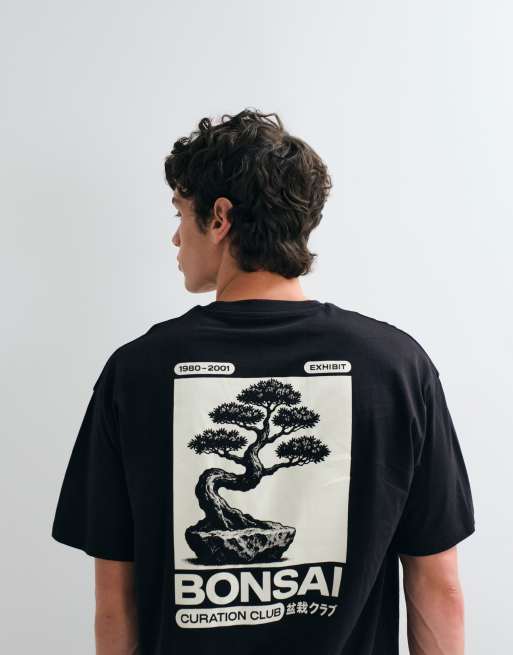 Jack & Jones bonsai backprint T-shirt in black | ASOS