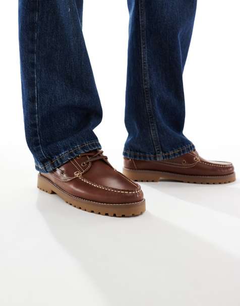 Jack & Jones – Bootsschuhe aus Leder in Braun - view 1
