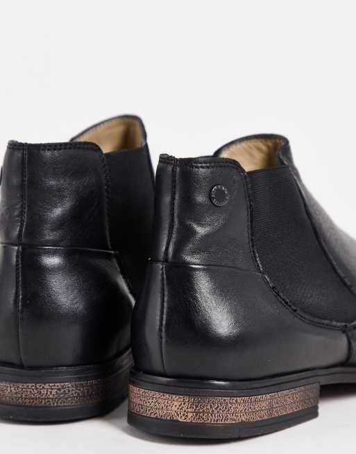 Jack & Jones - Bottines Chelsea basses en cuir lisse - Noir, 2 de 4