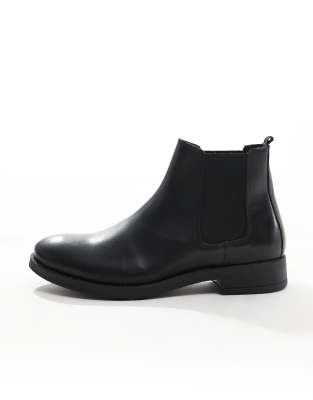 Jack & Jones - Bottines chelsea en cuir - Noir