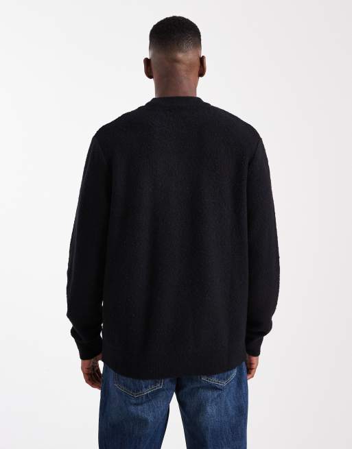 Jack & Jones boucle jumper in black, 3 of 5