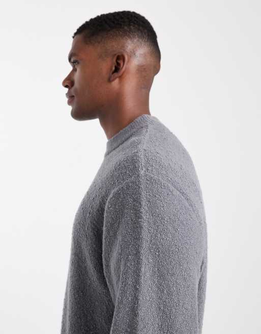 Jack & Jones boucle jumper in grey, 3 of 5