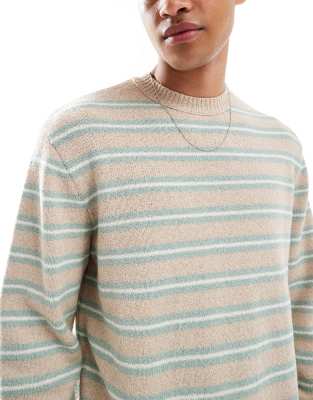 Jack & Jones Boucle Knit Sweater With Stripes In Multi