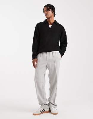 Jack & Jones Boucle Polo Sweater In Black