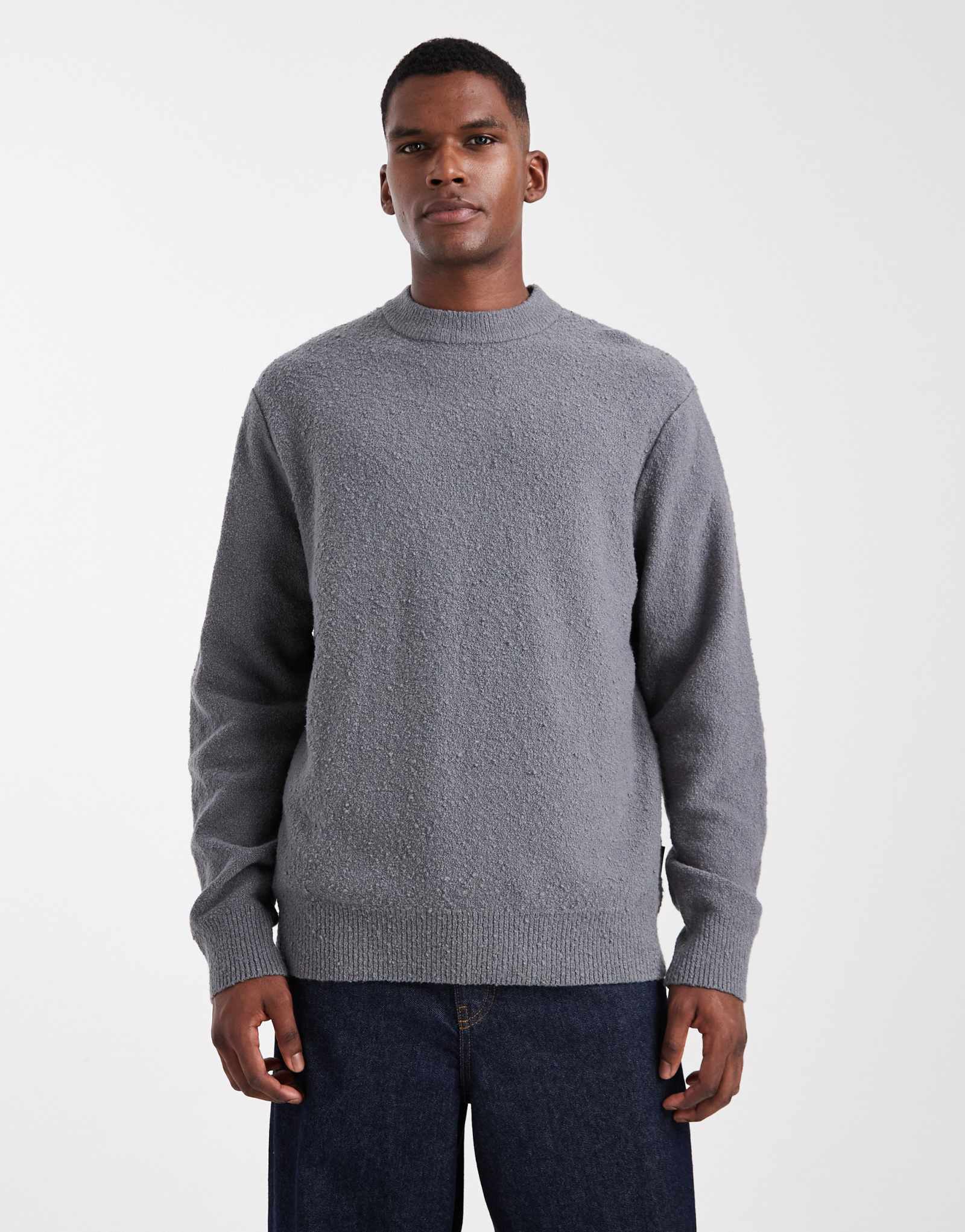 Свитер из букле Jack &Jones серого цвета