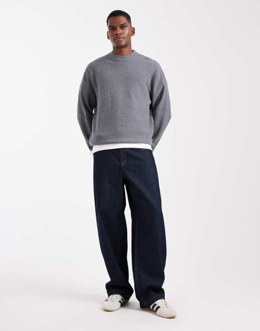 Jack & Jones boucle sweater in gray