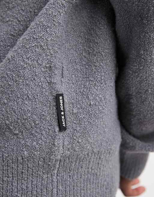 Jack & Jones boucle sweater in gray