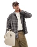 [Jack & Jones] Jack & Jones boxy checked shirt in brown XL Brown