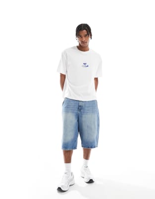 Jack & Jones Boxy Cropped T-shirt With Padel Back Print In White