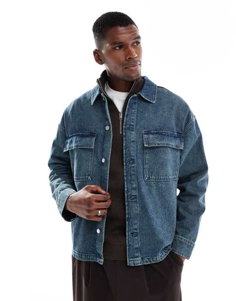 Jack & Jones boxy denim jacket in blue - view 1