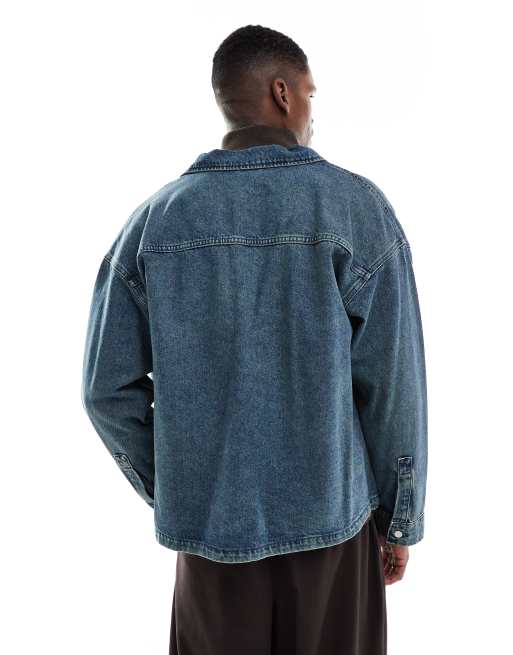 Jack & Jones boxy denim jacket in blue, 3 of 5