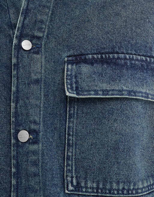 Jack & Jones boxy denim jacket in blue, 5 of 5