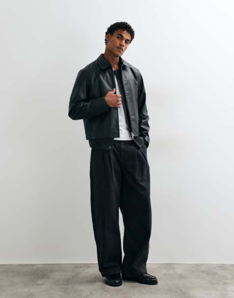 Jack & Jones boxy PU faux-leather jacket in black - view 1