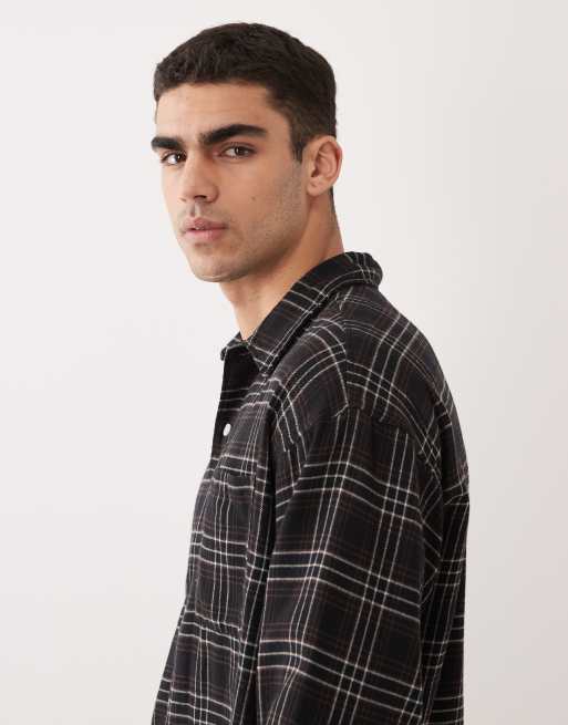 Jack & Jones boxy shirt in black check, 4 of 5