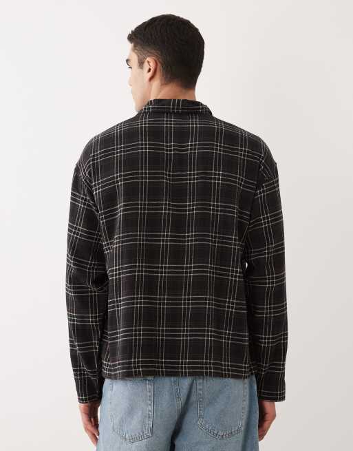 Jack & Jones boxy shirt in black check, 5 of 5