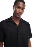 [Jack & Jones] Jack & Jones boxy shirt in black lace M Black