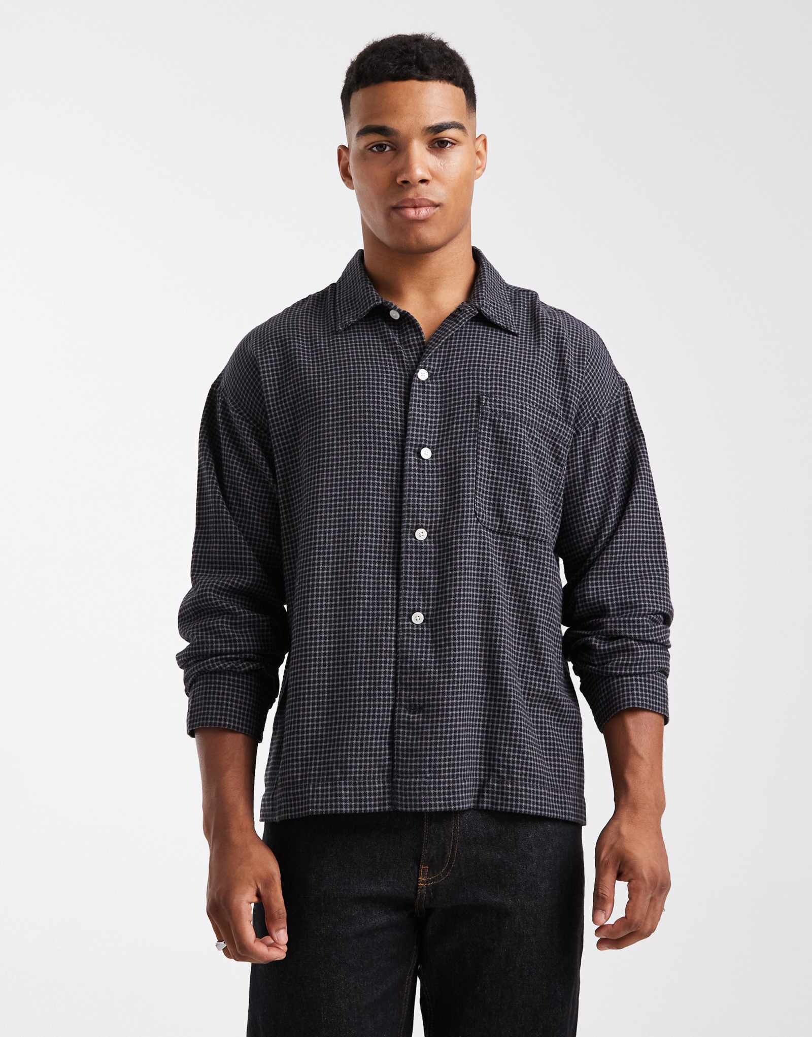 Свободная рубашка Jack &Jones в черную клетку