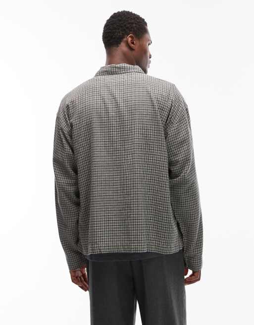 Jack & Jones boxy shirt in green check, 3 of 5