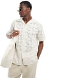 [Jack & Jones] Jack & Jones boxy shirt in white lace S Moonbeam