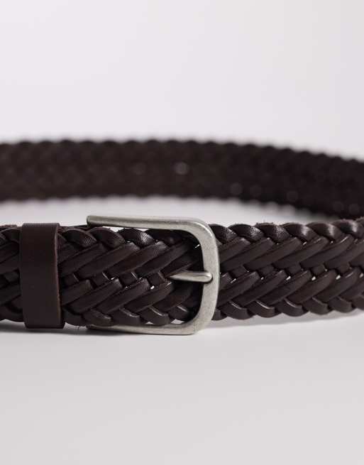 Jack & Jones braided belt in dark brown, 3 of 3