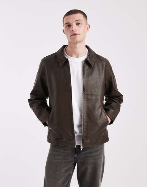 Jack & Jones – Brązowa kurtka z imitacji skóry - view 1
