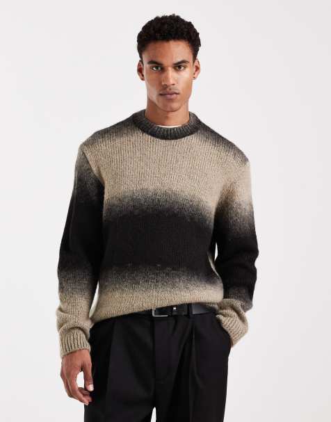 Jack & Jones – Brązowo-czarny sweter z efektem ombre - view 1