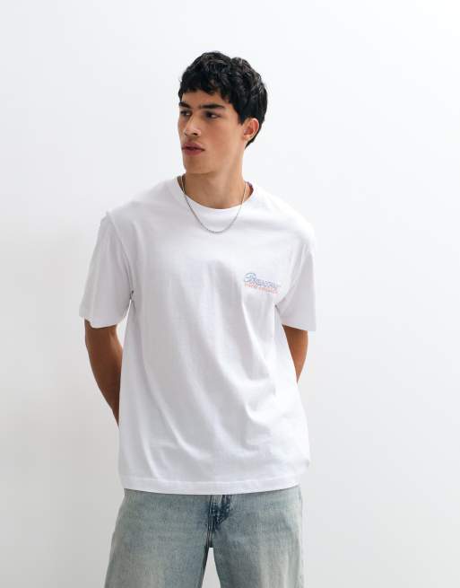 Jack & Jones breakfast sketch back print t-shirt in white, 2 of 5