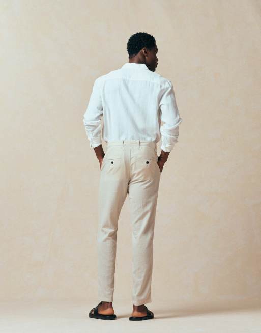 Jack & Jones - Broek van linnenmix in beige, 4 van 5