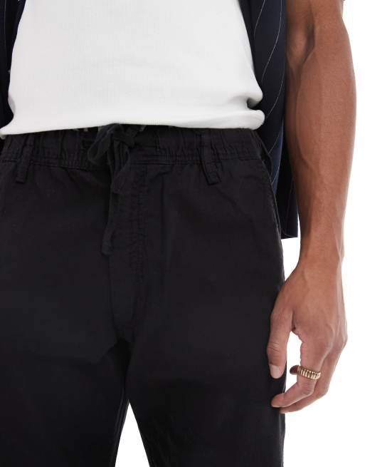 Jack & Jones - Broek van linnenmix met ruimvallende pasvorm in zwart, 4 van 5