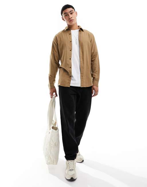 Jack & Jones - Børstet beige skjorte
