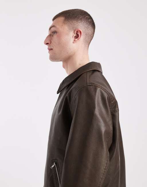 Jack & Jones – Brun jacka i läderimitation, 4 av 5