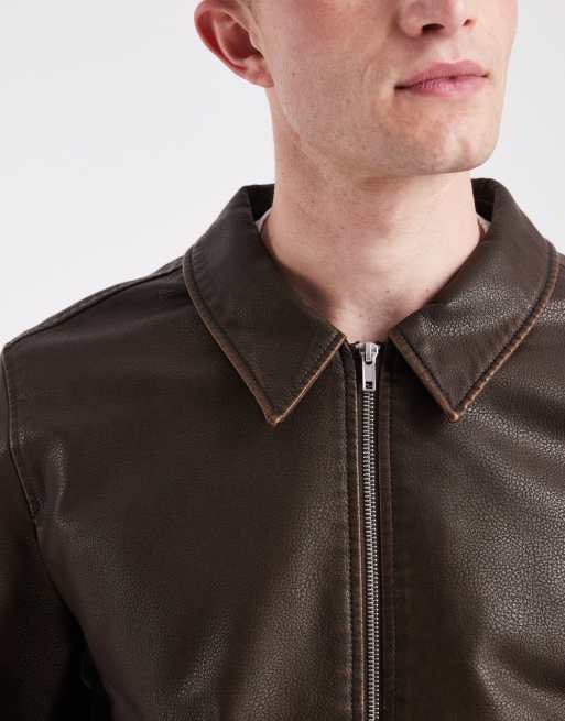 Jack & Jones – Brun jacka i läderimitation, 5 av 5