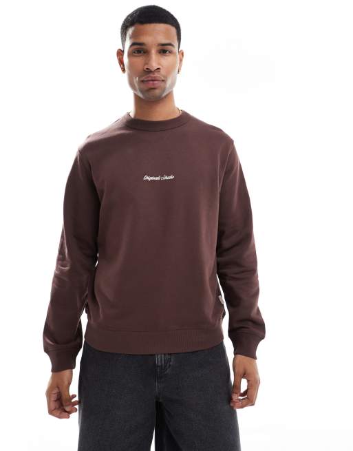 Jack & Jones - Brun og oversized sweatshirt med logobroderi, 2 af 4