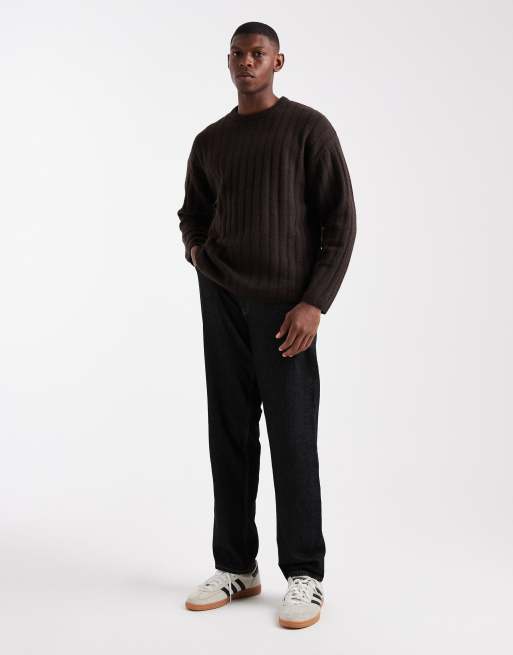 Jack & Jones - Brun oversized trøje i kraftig ribstrik, 2 af 5