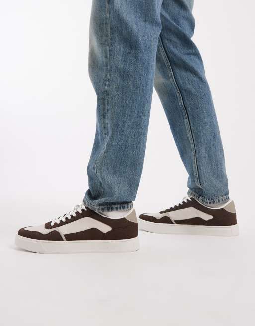 Jack & Jones – Bruna sneakers med kontrastdetaljer, 2 av 5