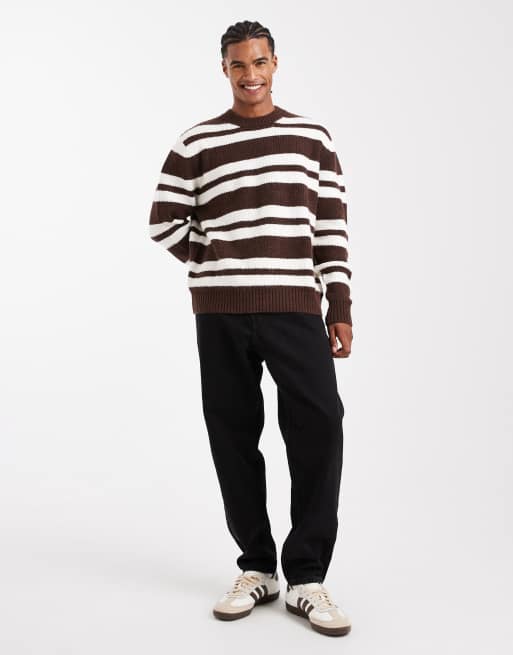 Jack & Jones – Brunrandig tröja med rund halsringning, 2 av 5