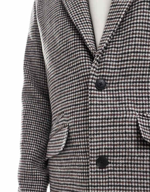 Jack & Jones – Brunrutig ytterrock i yllemix , 3 av 4
