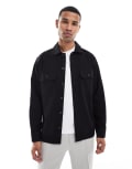 [Jack & Jones] Jack & Jones brushed overshirt in black S Black