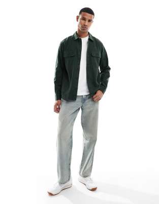 Jack & Jones Brushed Overshirt In Green