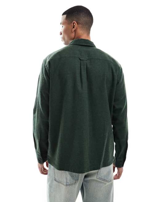 Jack & Jones brushed overshirt in khaki, 3 of 5
