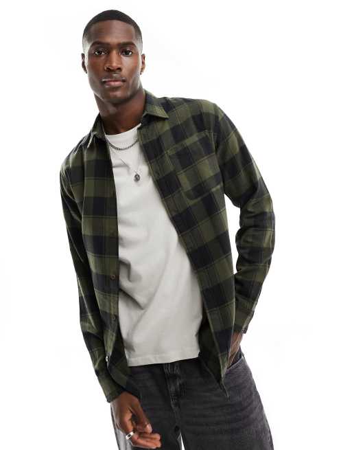 mens green buffalo plaid shirt