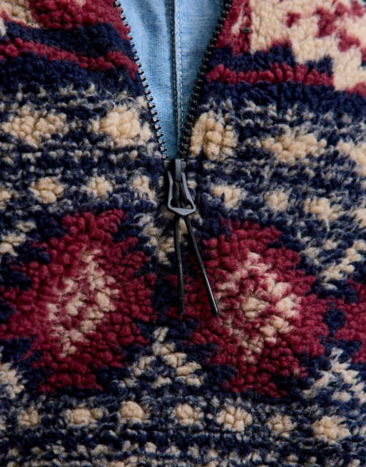 Jack & Jones – Buntes Fleece-Sweatshirt mit kurzem Reißverschluss, 5 von 7