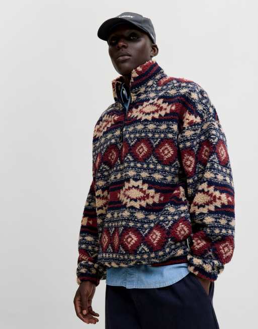 Jack & Jones – Buntes Fleece-Sweatshirt mit kurzem Reißverschluss, 6 von 7